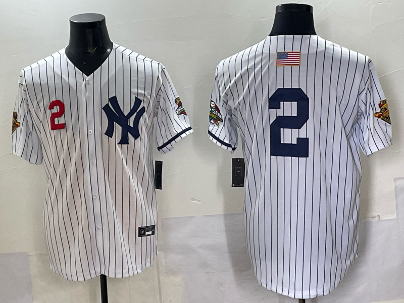 Men New York Yankees #2 white MLB 2025 Nike jersey 001->new york yankees->MLB Jersey